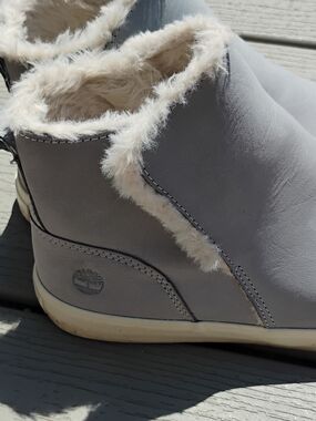 Timberland Gray Faux-Fur Lined Ankle Booties